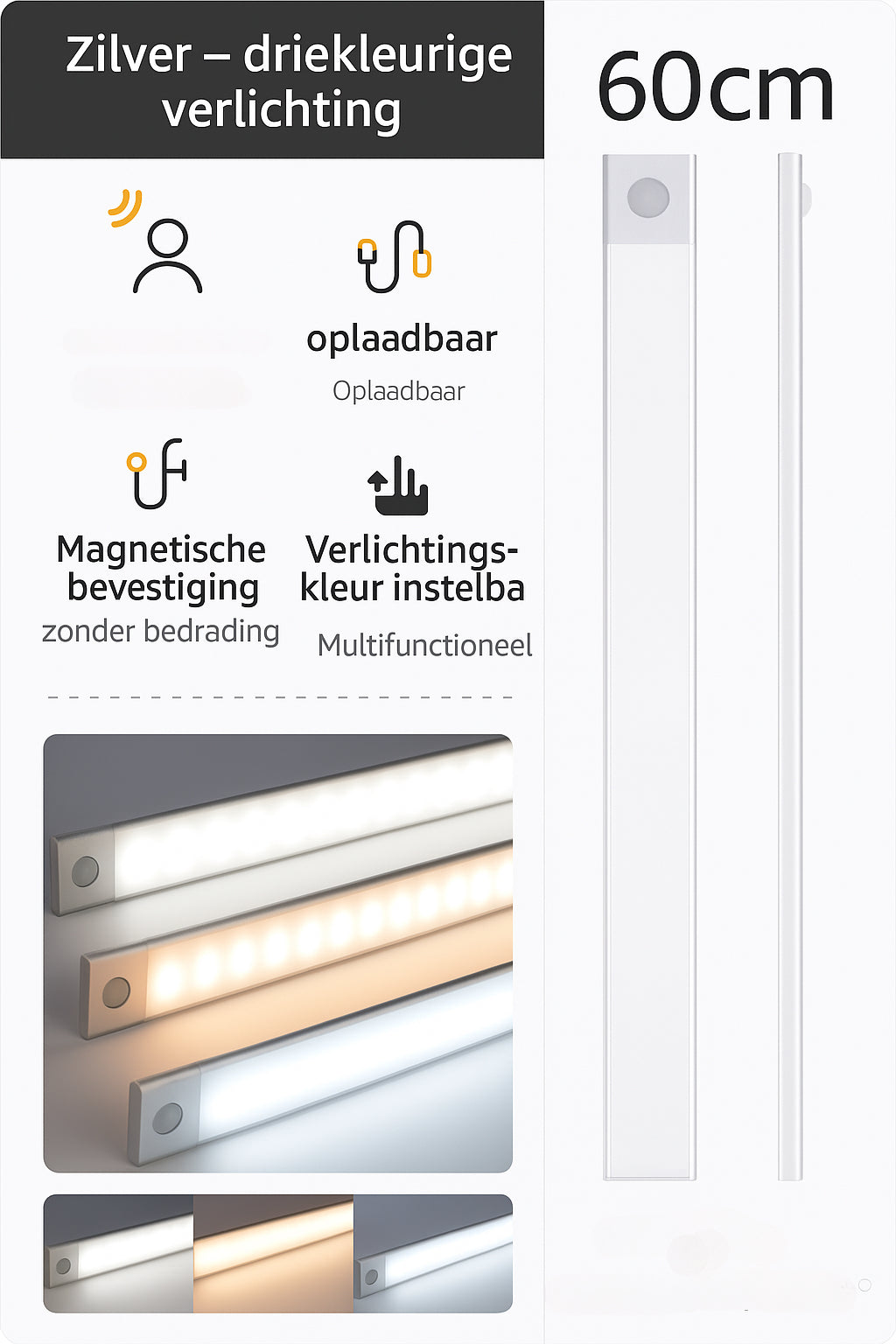 LumiBright™ - Slimme LED Kastlamp met Bewegingssensor